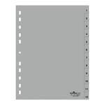 фото Разделитель пластиковый DURABLE (Германия) для папок А4, цифровой 1-12, серый