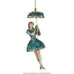 фото Елочная игрушка леди с зонтом 14 см.без упак.