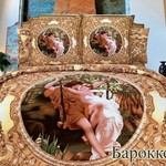 фото Постельное белье комплект "Барокко" сатин 3D / 3Д 1.5-спальное