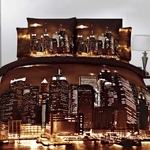 фото Постельное белье комплект "Нью-Йорк" сатин 3D / 3Д 2-спальное