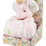 фото Плед с игрушкой "розовый слоник" 100*75 см., игрушка высота=25 см. Gree Textile (851-009)