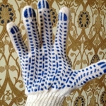 фото Рабочие перчатки 3 нитка 7,5 класс вязки с ПВХ "Протектор"