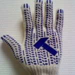 фото Х/б перчатки с пвх нанесением (протектор) 47гр.