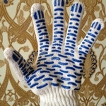 фото Рабочие перчатки 4 нитка 7,5 класс с ПВХ "Волна"