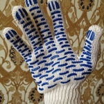 фото Рабочие перчатки 5 нитка 7,5 класс с ПВХ "Волна"