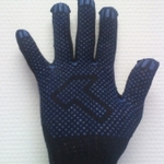 фото Х/б перчатки "чёрные" с пвх нанесением (точка) 55гр.