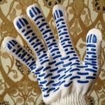 фото Рабочие перчатки 4 нитка 10 класс с ПВХ "Волна"